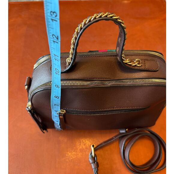 Queen Bee Stripe Crossbody Boxy Satchel Bag Purse Designer-Inspired - Picture 10 of 12